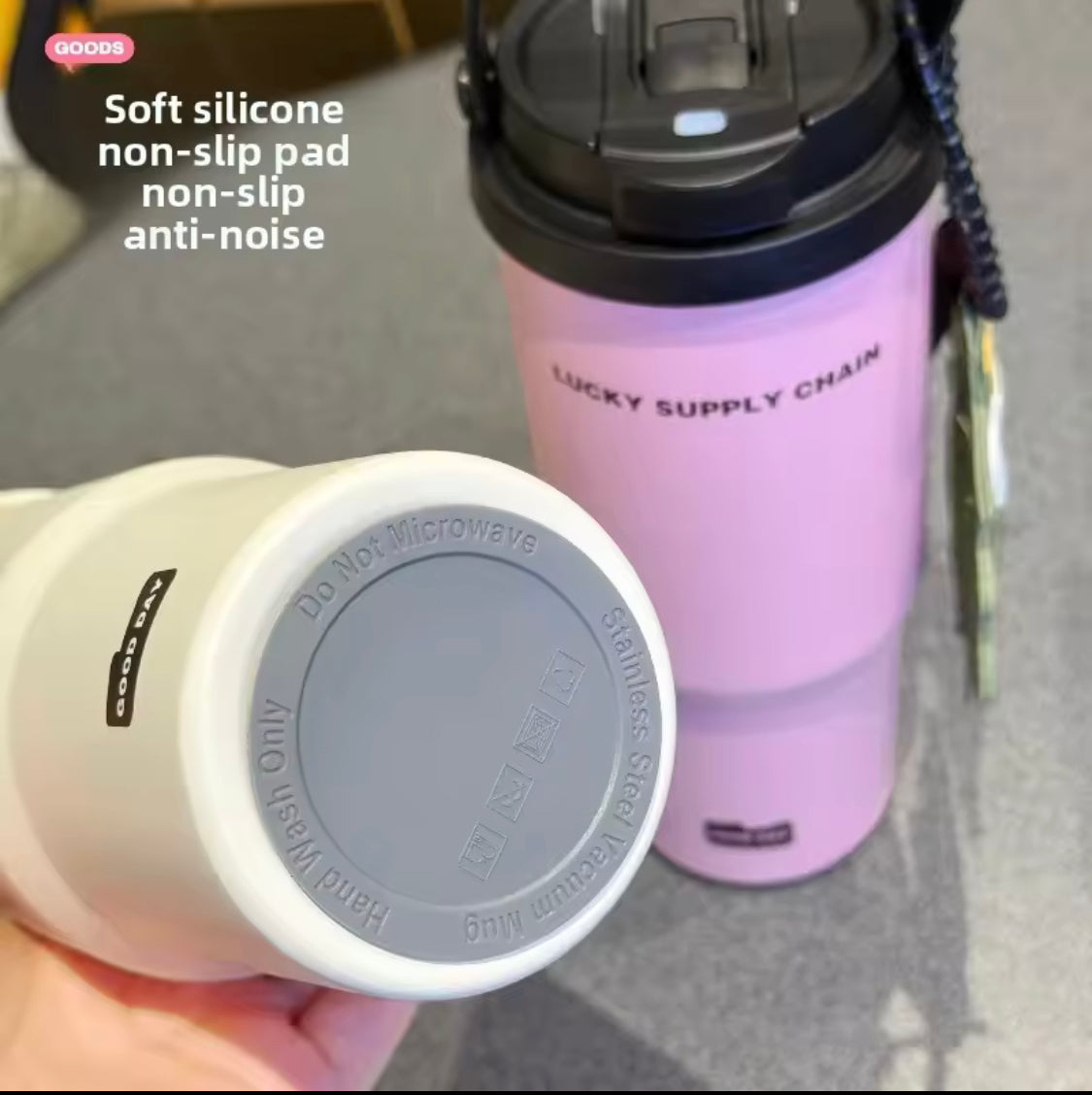 Fashion Large Capacity Insulated Cup, Car Handheld Water Thermos, Portable Stainless Steel Gym Water Bottle Fashion Large Capacity Insulated Cup, Car Handheld Water Thermos, Portable Stainless Steel Gym Water Bottle